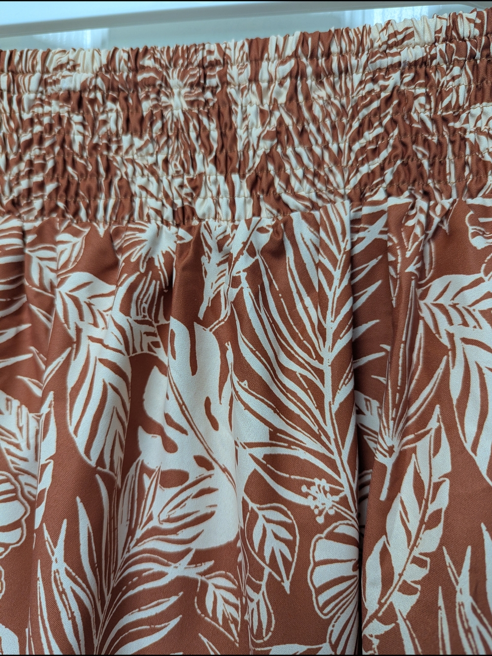 Cupshe Rust & Cream Tropical Print Wide-Leg Pants - Picture 7 of 8